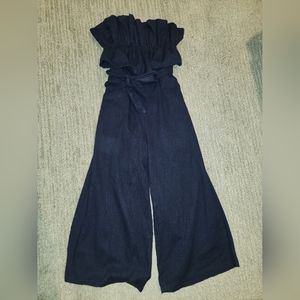 Navy Linen Jumpsuit